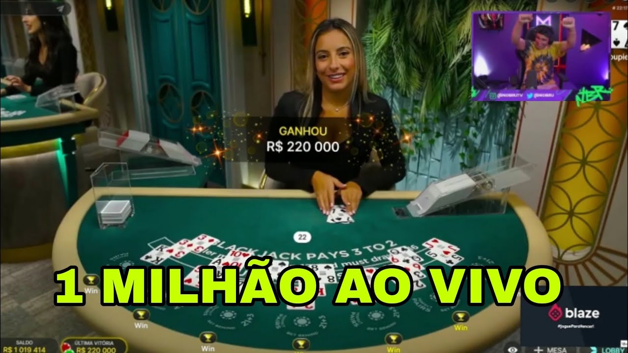 NOBRU GANHA 1🌽 AO VIVO NA BLAZER - BLACK JACK - GADIANO A LOIRA DO BLACKJACK 🤣 #2