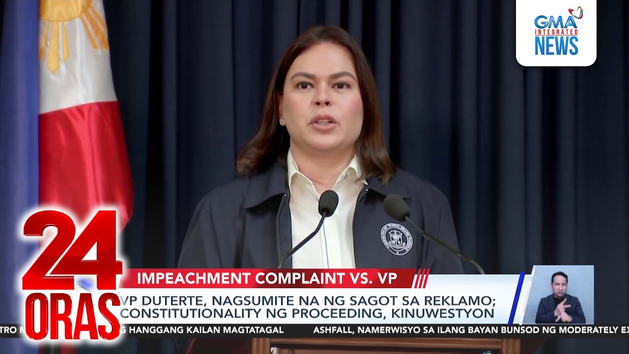 VP Duterte files formal response to impeachment raps | 24 Oras