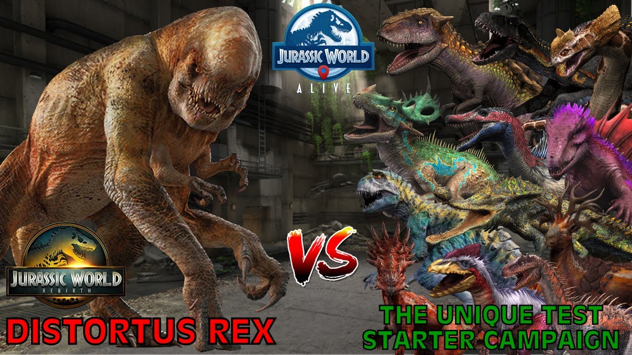 Distortus Rex vs The Unique Test Starter Campaign - Jurassic World Alive