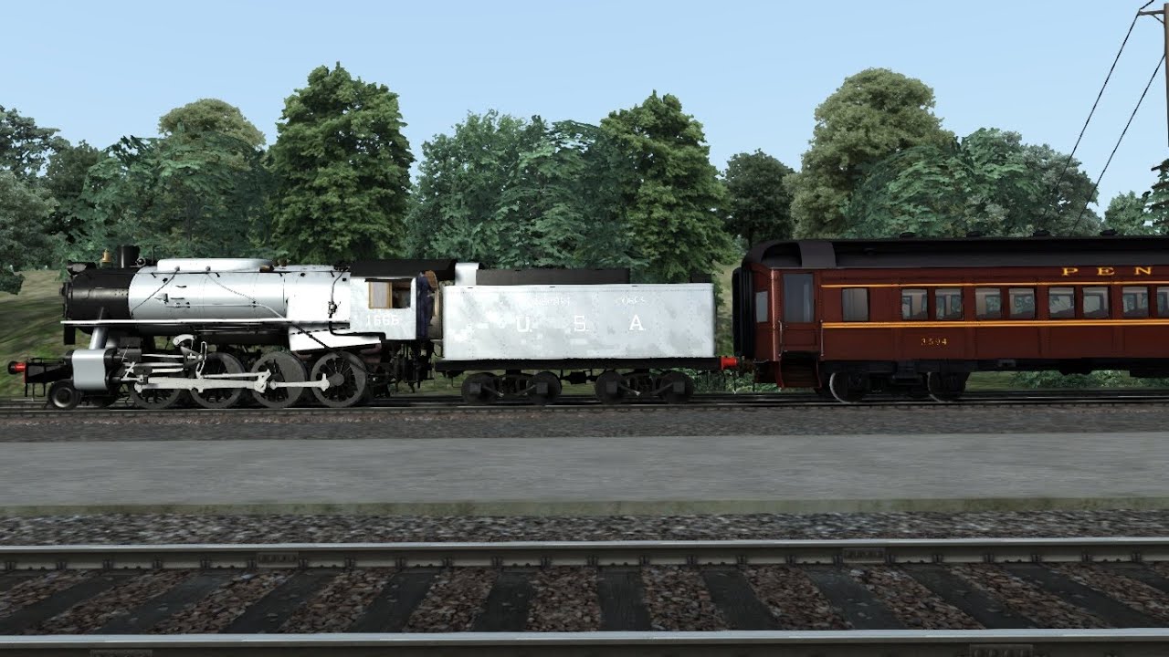 Train Simulator 2016 HD: USATC S160 Steam Locomotive Hauls 8 Car Troop Train Over Horseshoe Curve