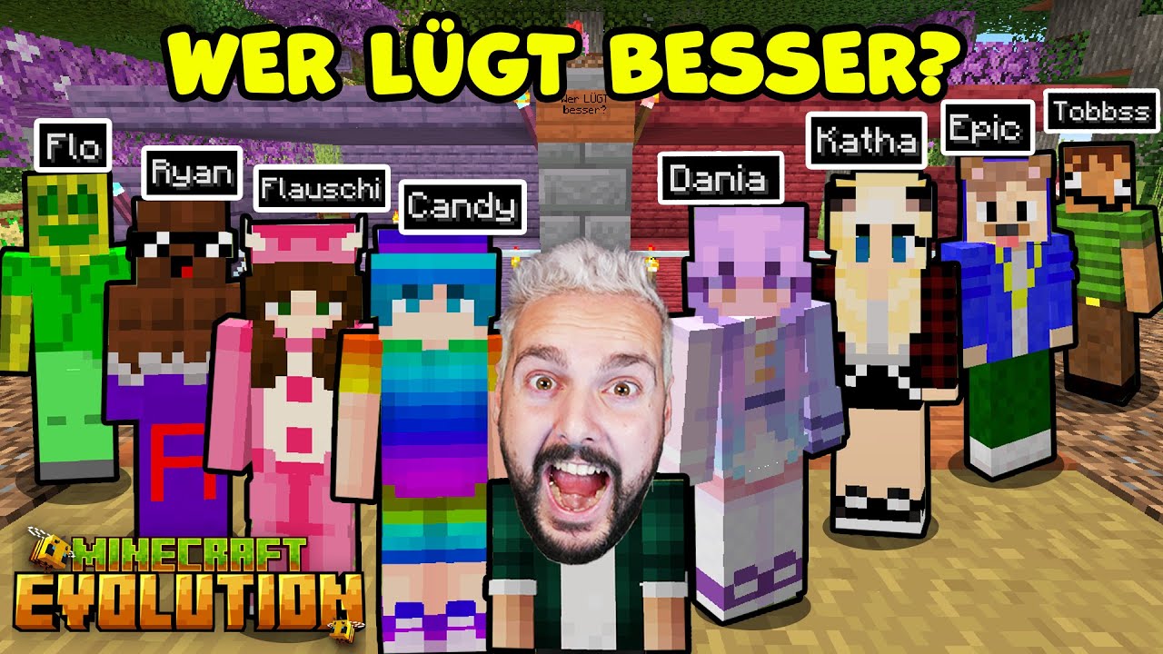 WER KANN BESSER LÜGEN? XXL CHALLENGE mit 10 YouTubern🤨 Kaans 1.Show in Minecraft Evolution