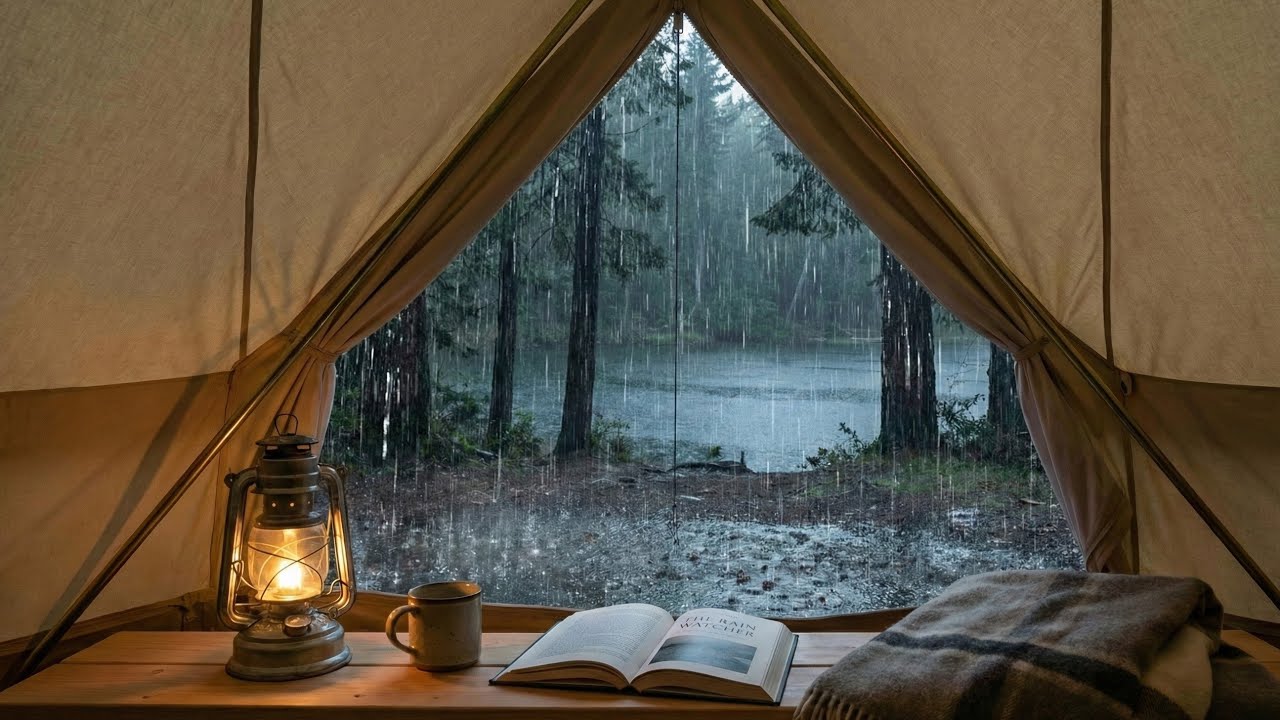Relaxing Tent Rain 8-Hours | Non-Stop Rain on Your Tent in the Woods