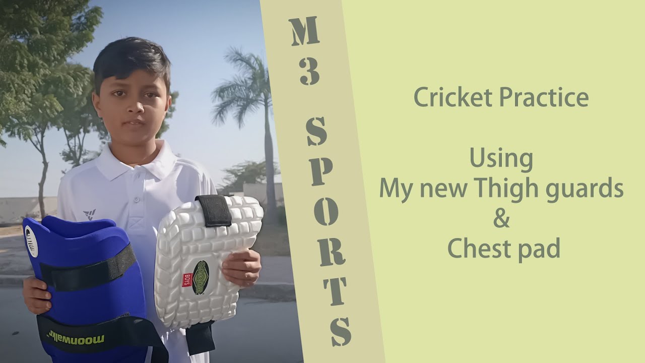 cricket practice with my new thigh guards and chest pad from (M3 Sports Pune) | risingprince