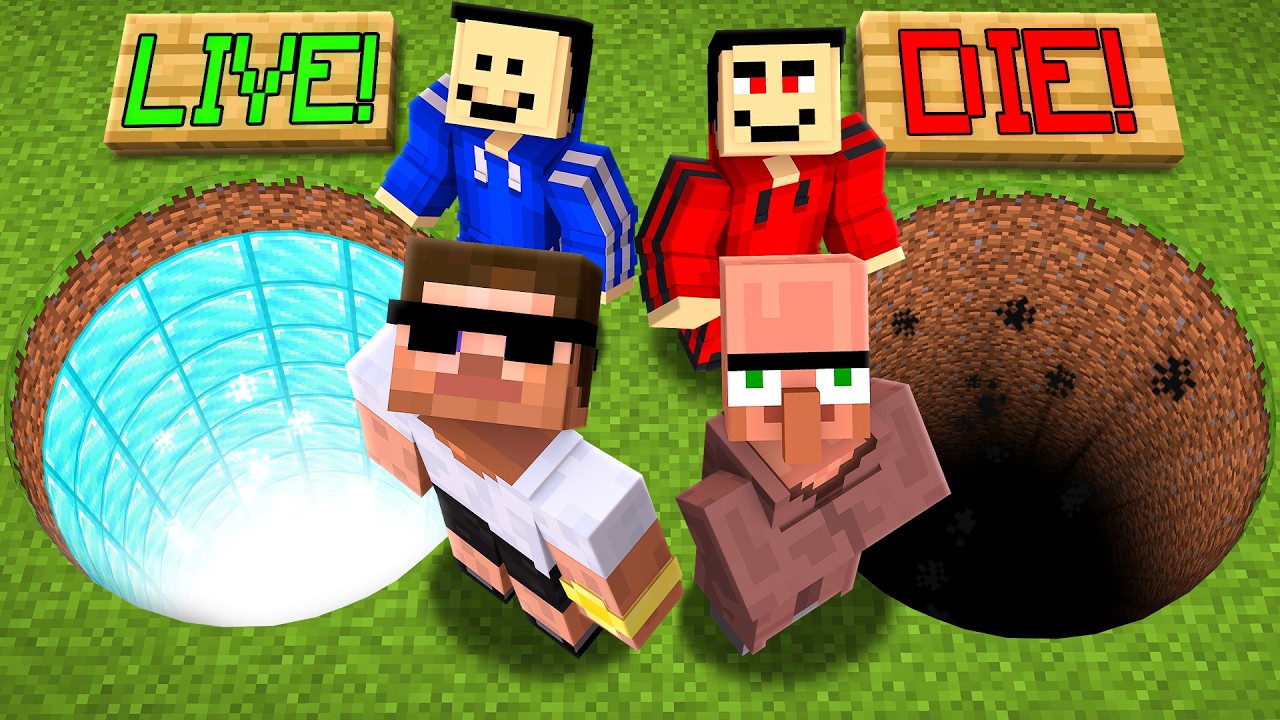 If You Choose WRONG HOLE You Will Die in Minecraft!!