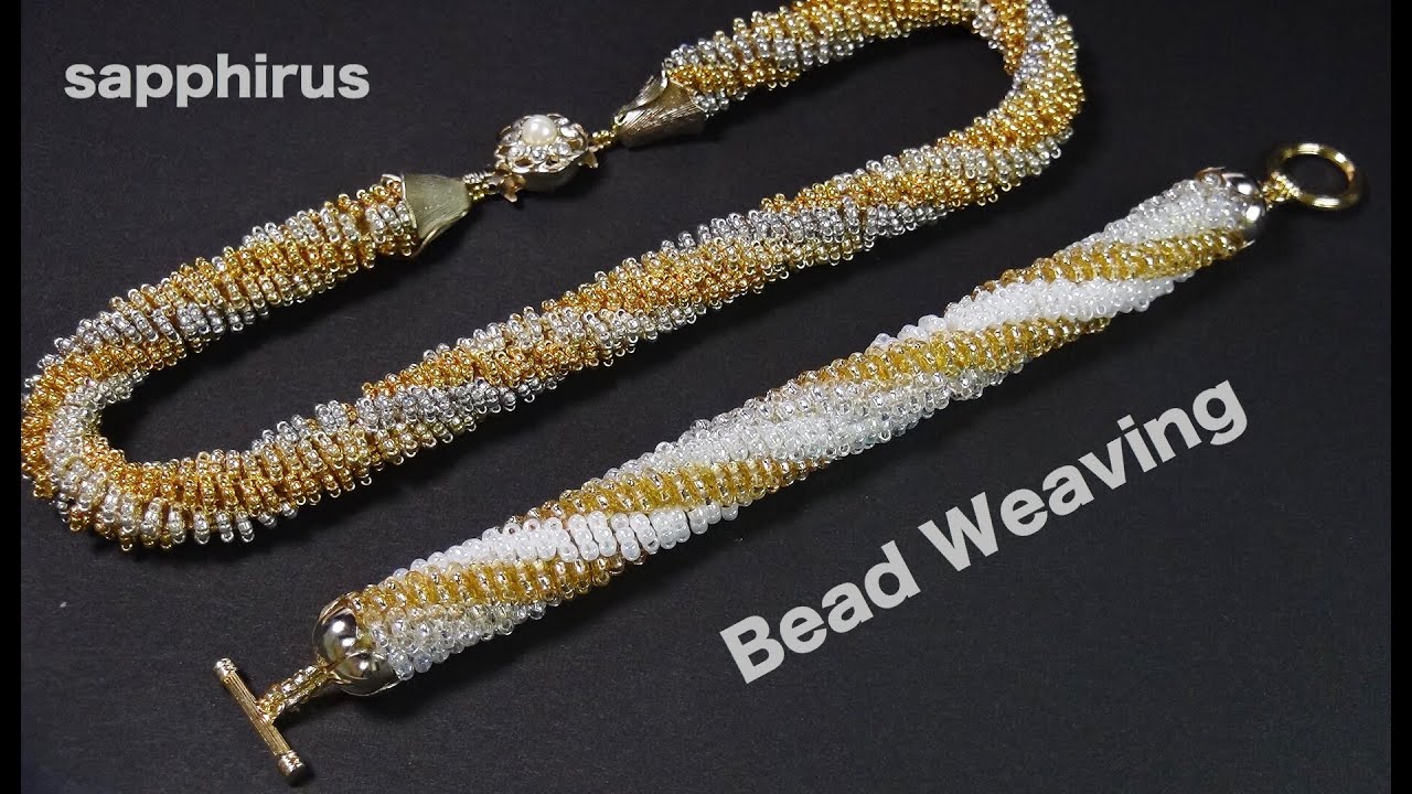 【ハンドメイドアクセサリー】シードビーズで作るチューブブレスレット✨ビーズステッチ How to make a bracelet. Odd count tubular peyote stitch.