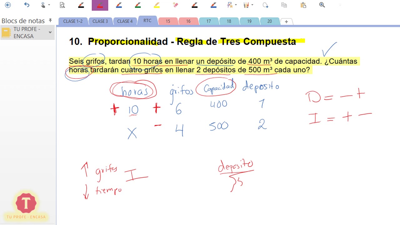 Regla de Tres compuesta , Ejercicio Resuelto 10