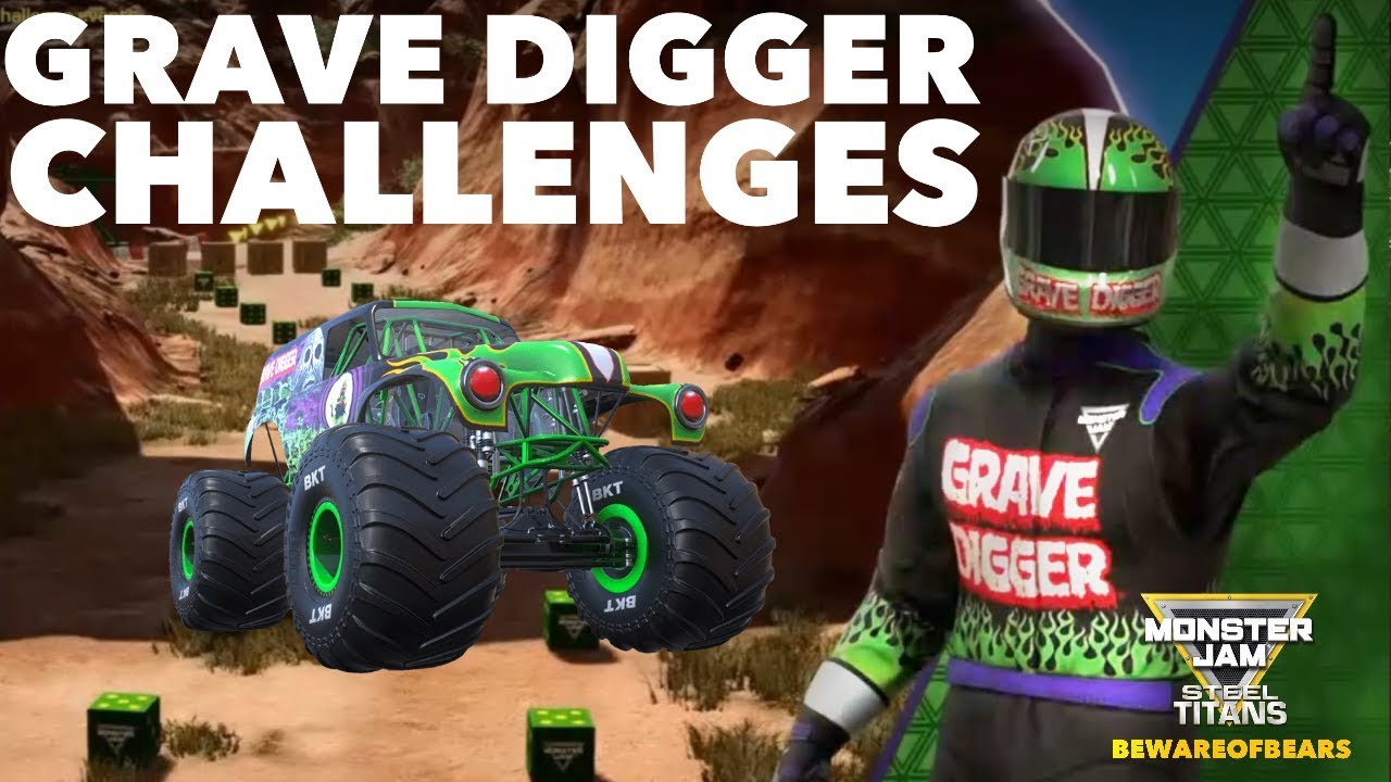 Monster Jam: Steel Titans | Grave Digger Challenges | Open World [Gameplay]