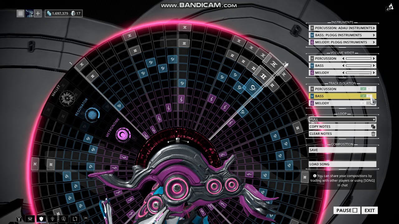 Warframe Octavia's Mandachord - Touhou - Bad Apple!!