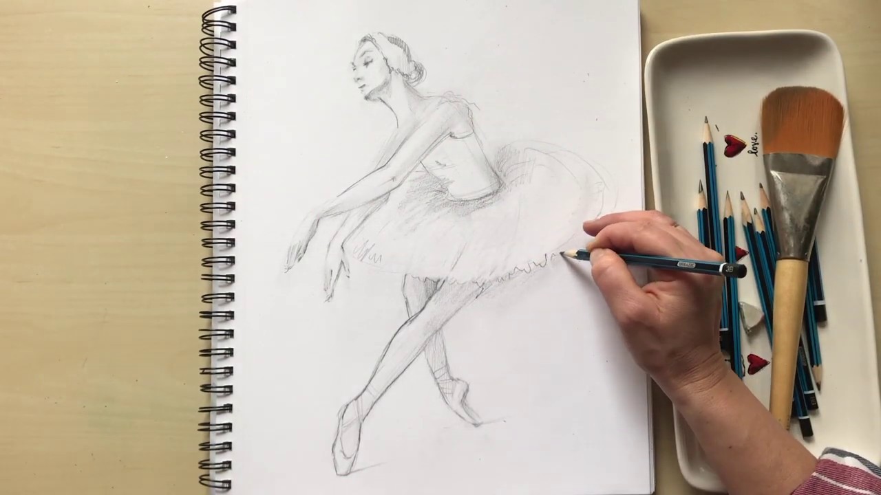 How to Draw Ballerina Swan. FREE Drawing series Ballet. Lesson #4