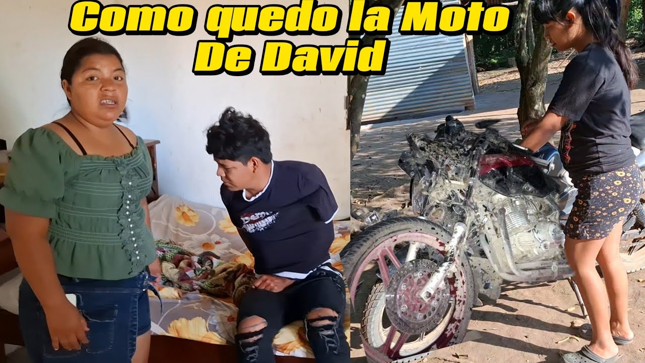 Elenita Llorando Yega aver a David😭David No Awanta el dolor😭Vean Coml Quedo la Moto
