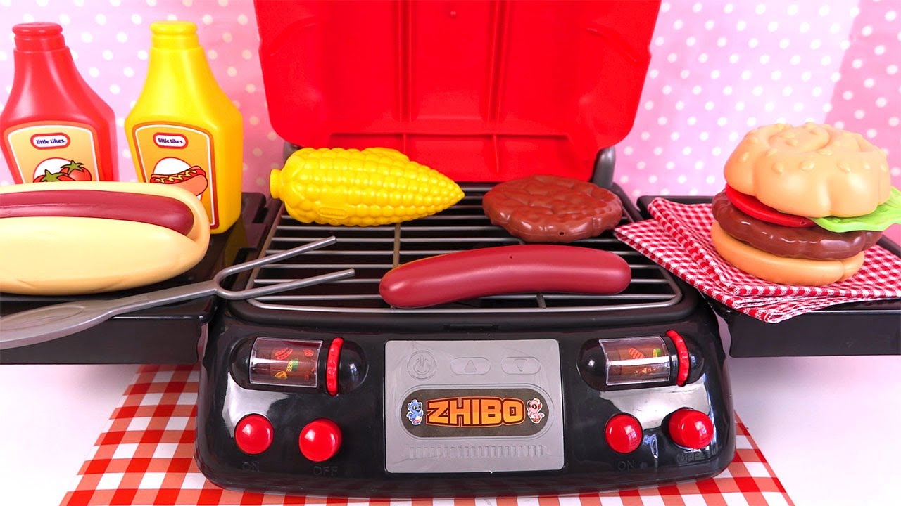 Barbecue Jouet Grillades Hamburgers Frites Jeu d&rsquo;Imitation