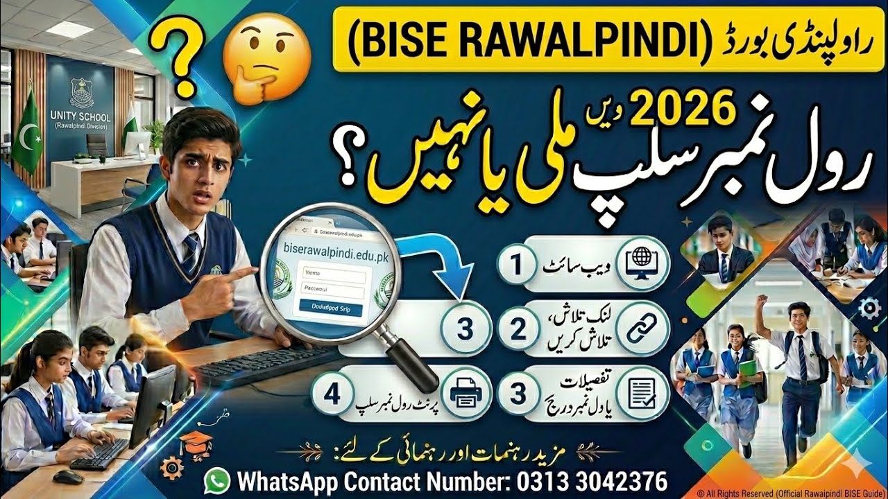 How to Download 12th Class Roll Number Slip 2026 | BISE Rawalpindi  | Inter Part 2 Roll No Slip