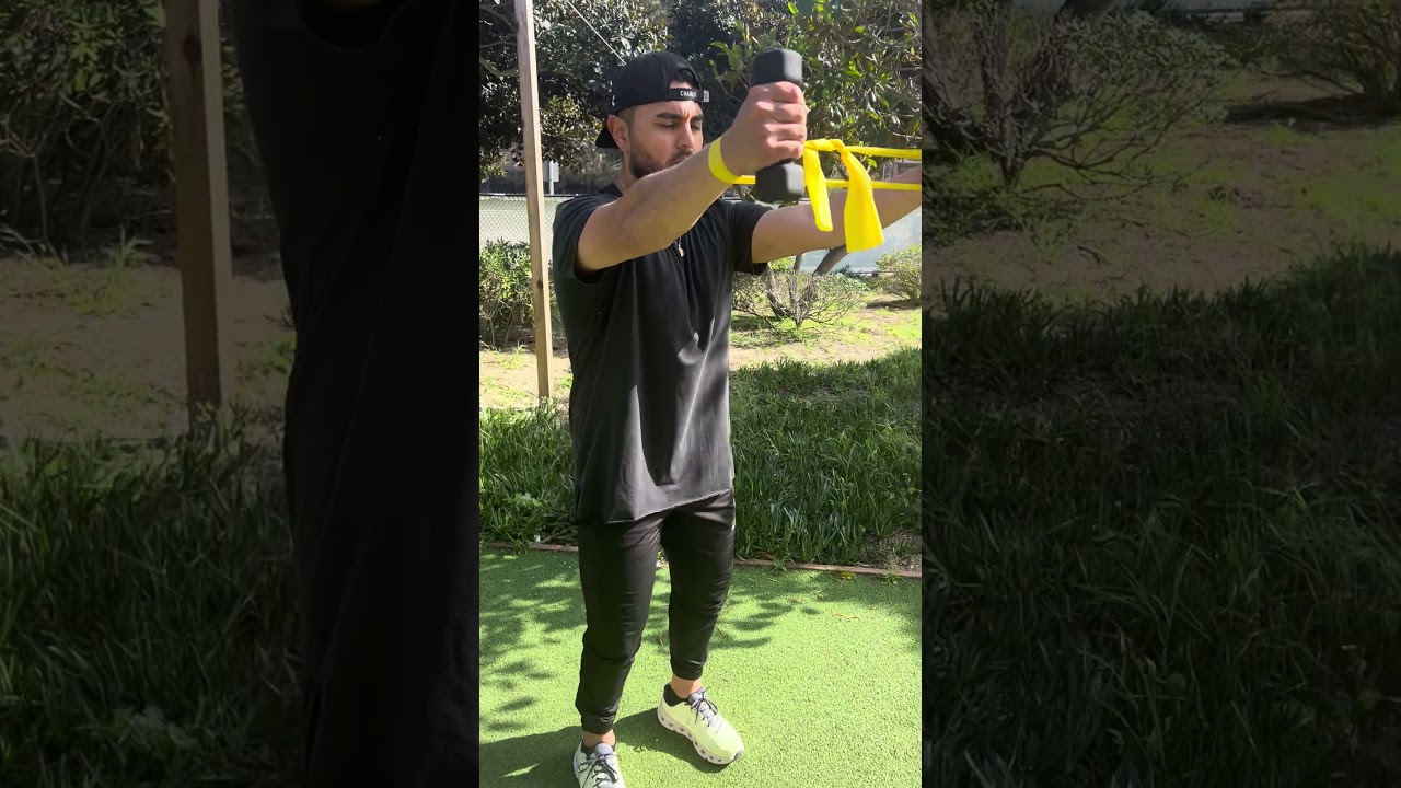 Shoulder Scaption Raises w/ Dumbbell and Resistance Band