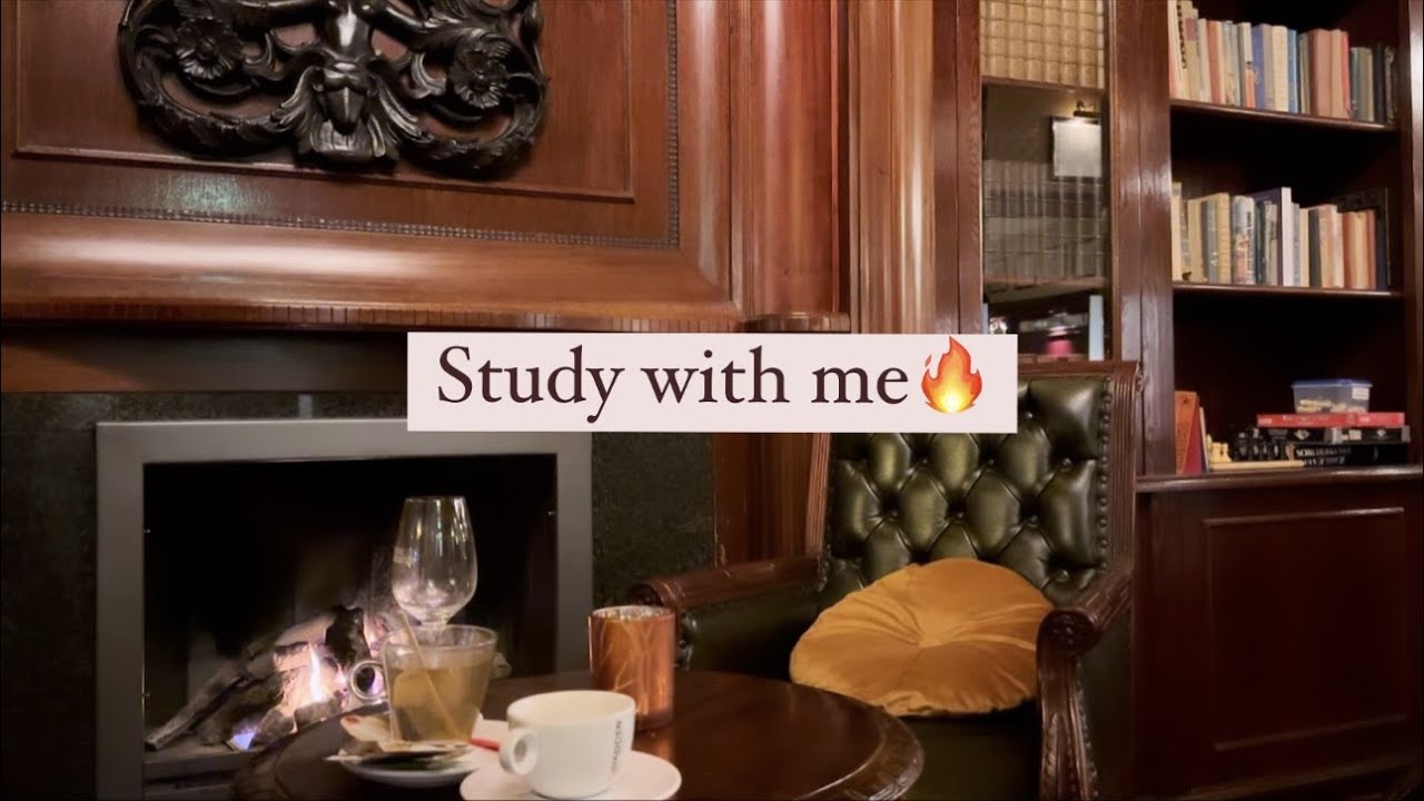 STUDY WITH ME Fireplace☕️ - Crackling Fire Sounds for Deep Focus - Cozy & Peaceful Ambiance