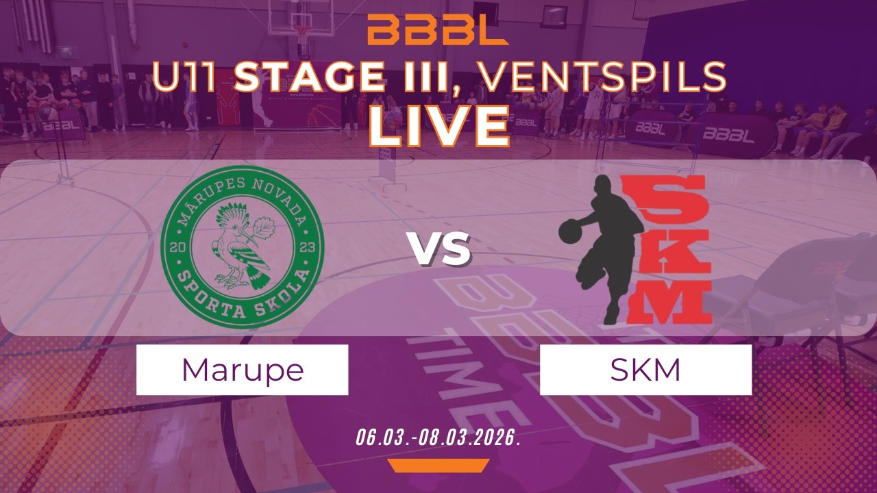 Mārupes NSS White 2015 vs SKM-2 2015 | BBBL U11 | Stage III