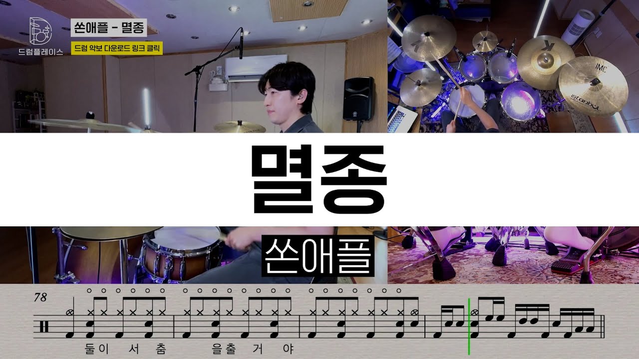 쏜애플(THORNAPPLE) - 멸종ㅣ드럼커버ㅣ드럼악보ㅣDRUM COVERㅣDRUM SHEET