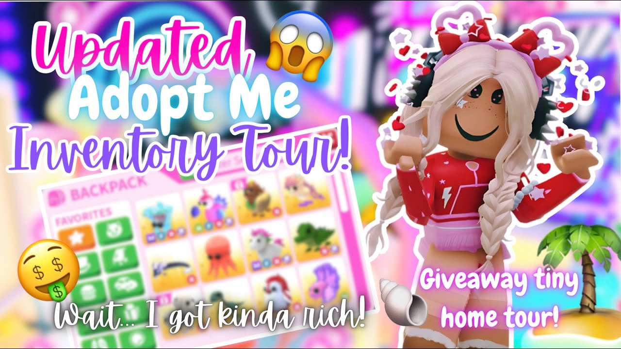 🪼☀️𓆉°❀⋆.ೃ࿔*:･Updated Preppy Adopt Me Inventory Tour! *Rich* + 650 Subs Tiny Home Giveaway Tour!🦩🏝️