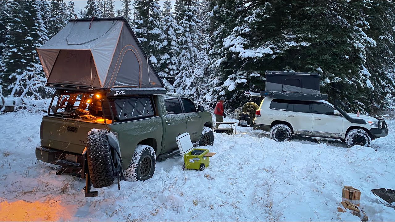 Snow Camping in Rooftop Tent - Overland / Car Camping Gear Updates