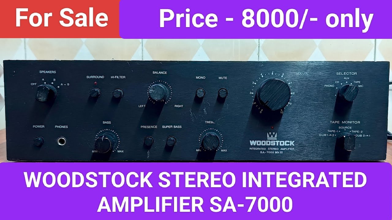WOODSTOCK STEREO INTEGRATED AMPLIFIER SA-7000 Nice Sound Quality Contact number - 8750424840