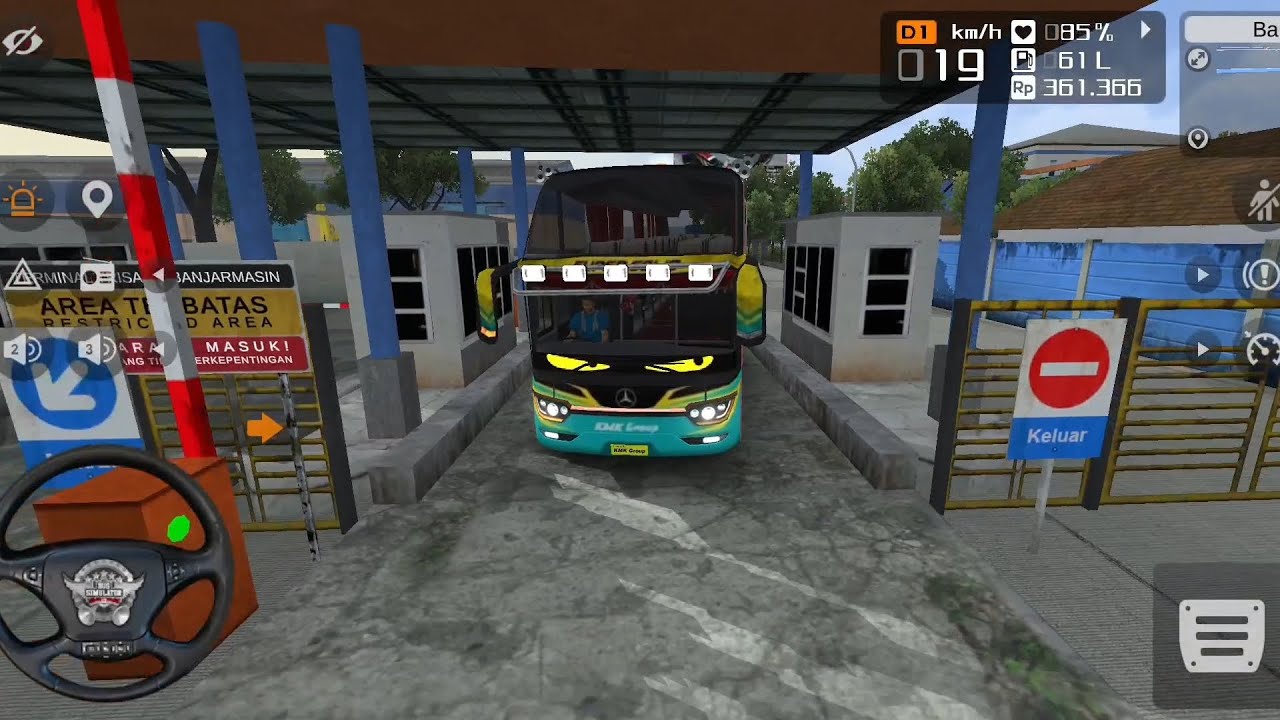 Indonesia Bus Drive Gameplay | Fast Drive in Rainy Weather on Highway near Port | Bus Simulator 