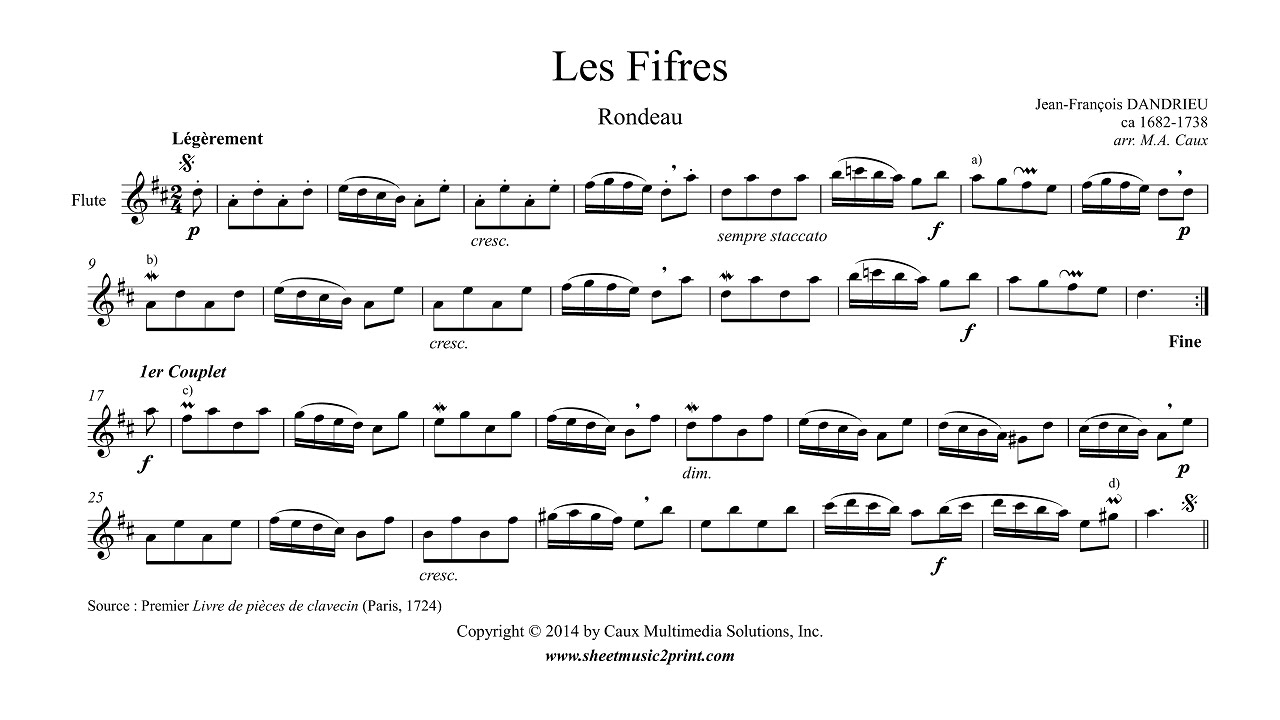 Dandrieu : Les Fifres - The Fifers - Flute