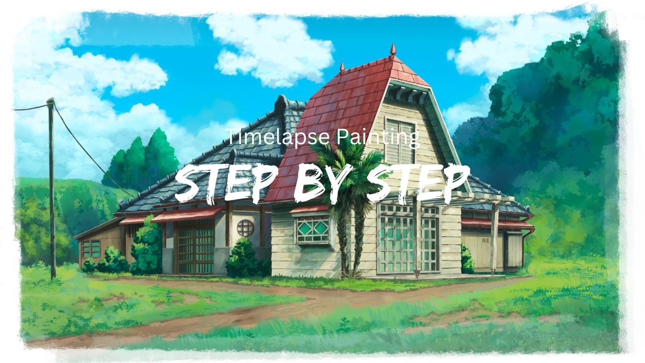 Draw Background Illustration of Totoro House like Ghibli Studio in Clip Studio Paint【speed painting】