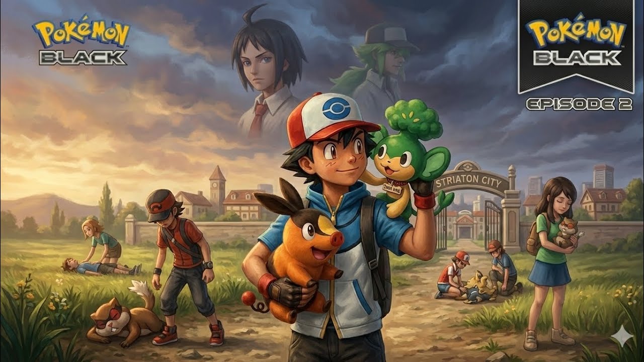 Reached striaton city, got pansage, pokemon black gameplay on emulator Android episode 2