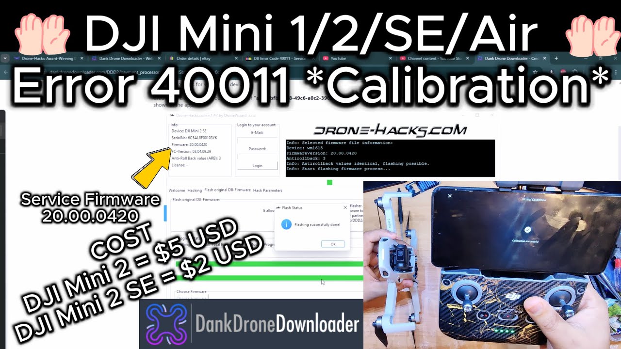 DJI Mini 1/2/SE/Air Error 40011 | Diagnostic/Step-By-Step Repair Calibration Process | DIY Project |