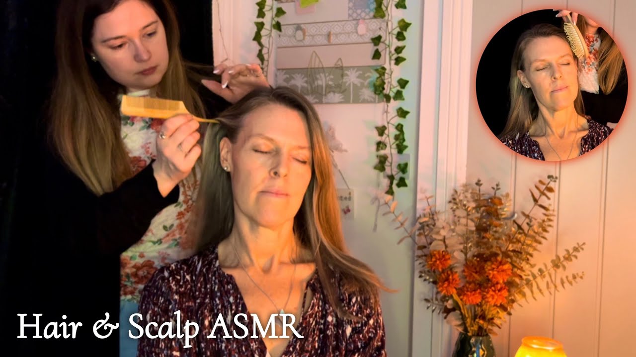 ASMR Hair & Scalp Fixing on Nina | Hair Brushing, Head Massage, Hair Parting/Play & Jade Comb