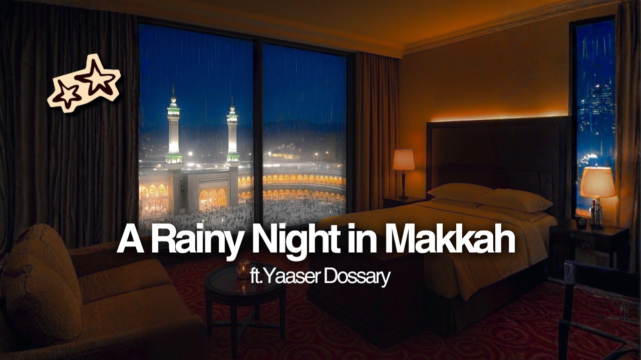 Rainy Night in Makkah 🌙 | Cozy Hotel Ambience Overlooking the Haram (3 Hours No Music)