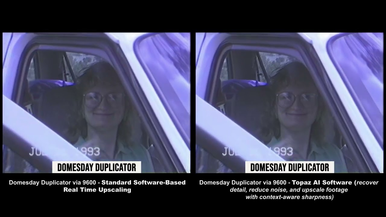 VHS Upscale Comparison: DomesDay Duplicator - Real-Time Software Upscale vs Topaz AI