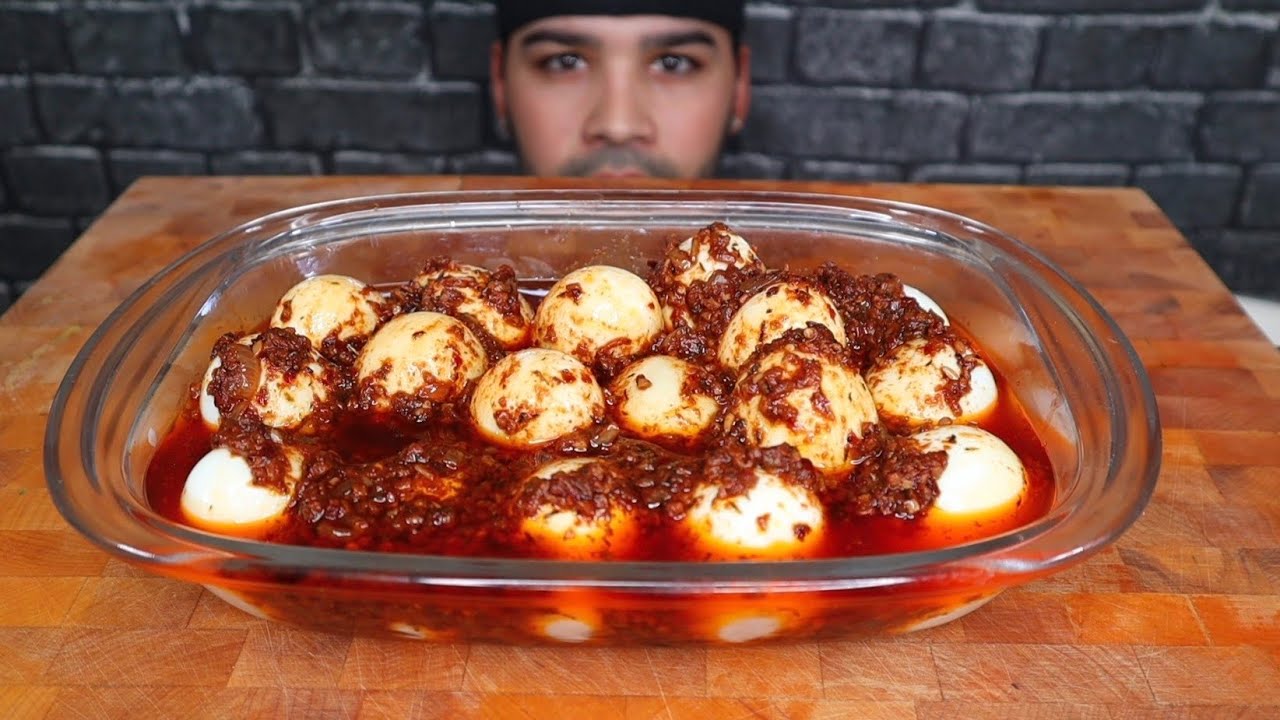 CAJUN HARD BOILED EGGS ASMR MUKBANG