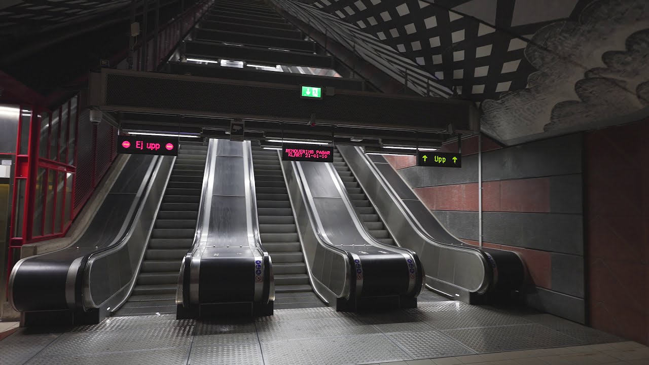 Sweden, Stockholm, subway night ride from Näckrosen
