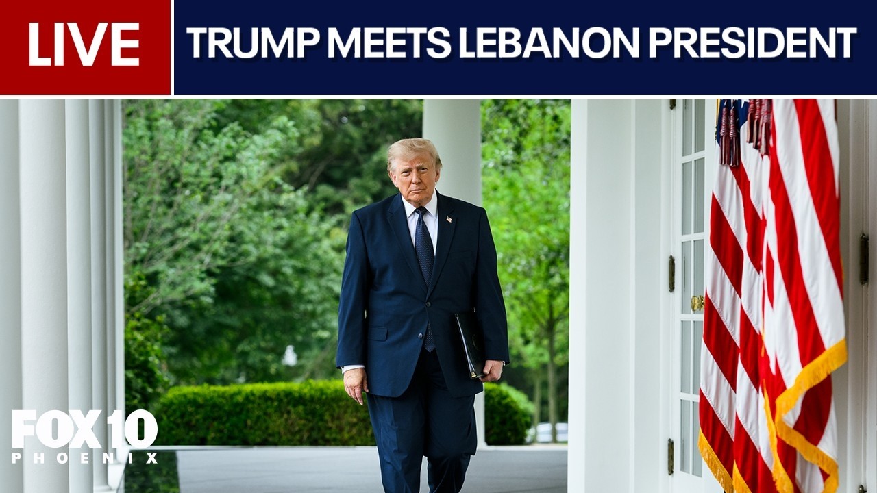 🔴LIVE: President Trump greets president Joseph Aoun of Lebanon at White House | FOX 10 Phoenix