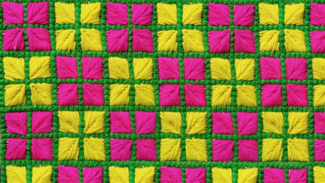 Easy flower ashon design. Flower Sitting mat design. Flower pattern ashon idea. Cross stitch work