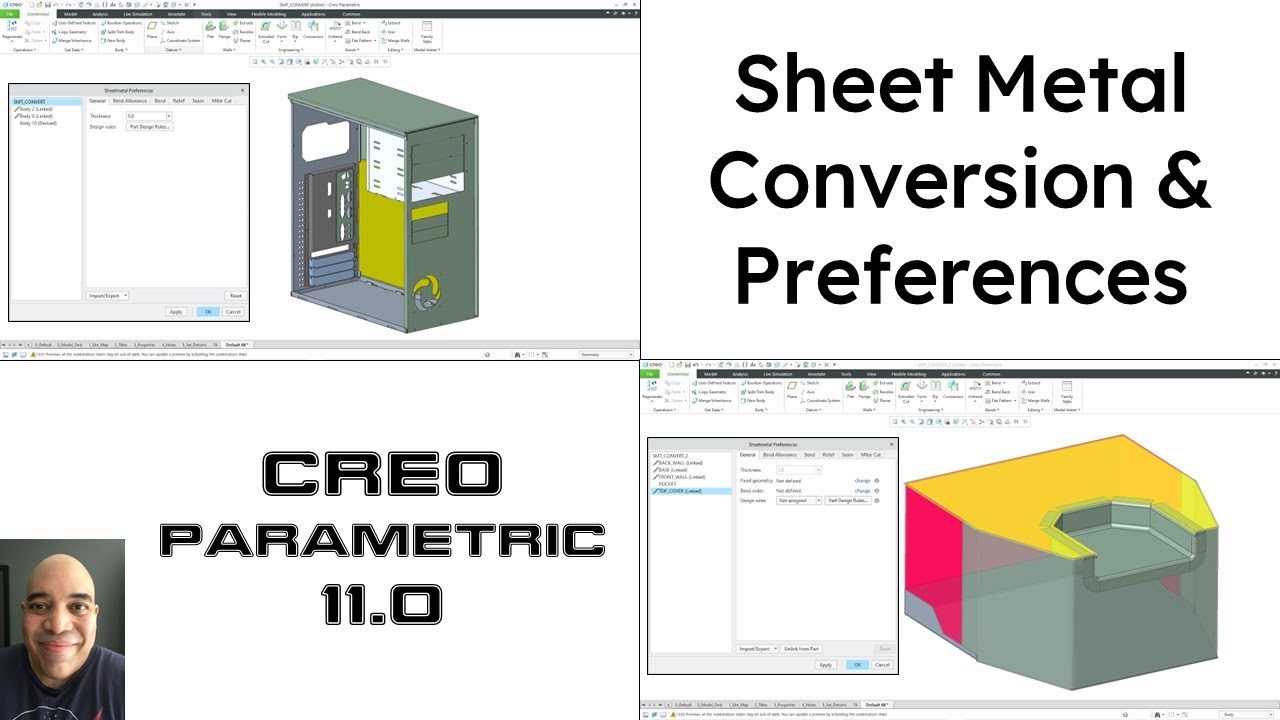 Creo Parametric 11.0 - Sheet Metal Conversion, Preferences, and Parameters