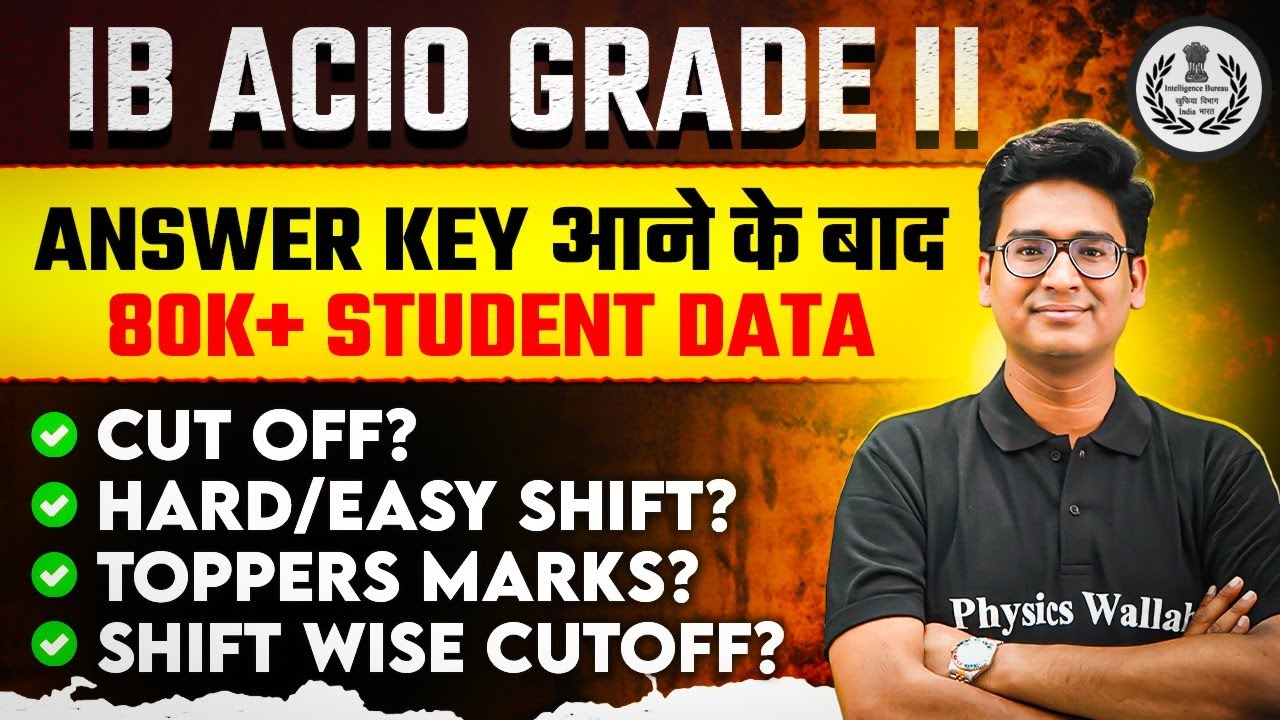 IB ACIO Answer Key 2025 | IB ACIO Cut off, Hard/Easy Shift, Topper Marks, Shift Wise Cutoff