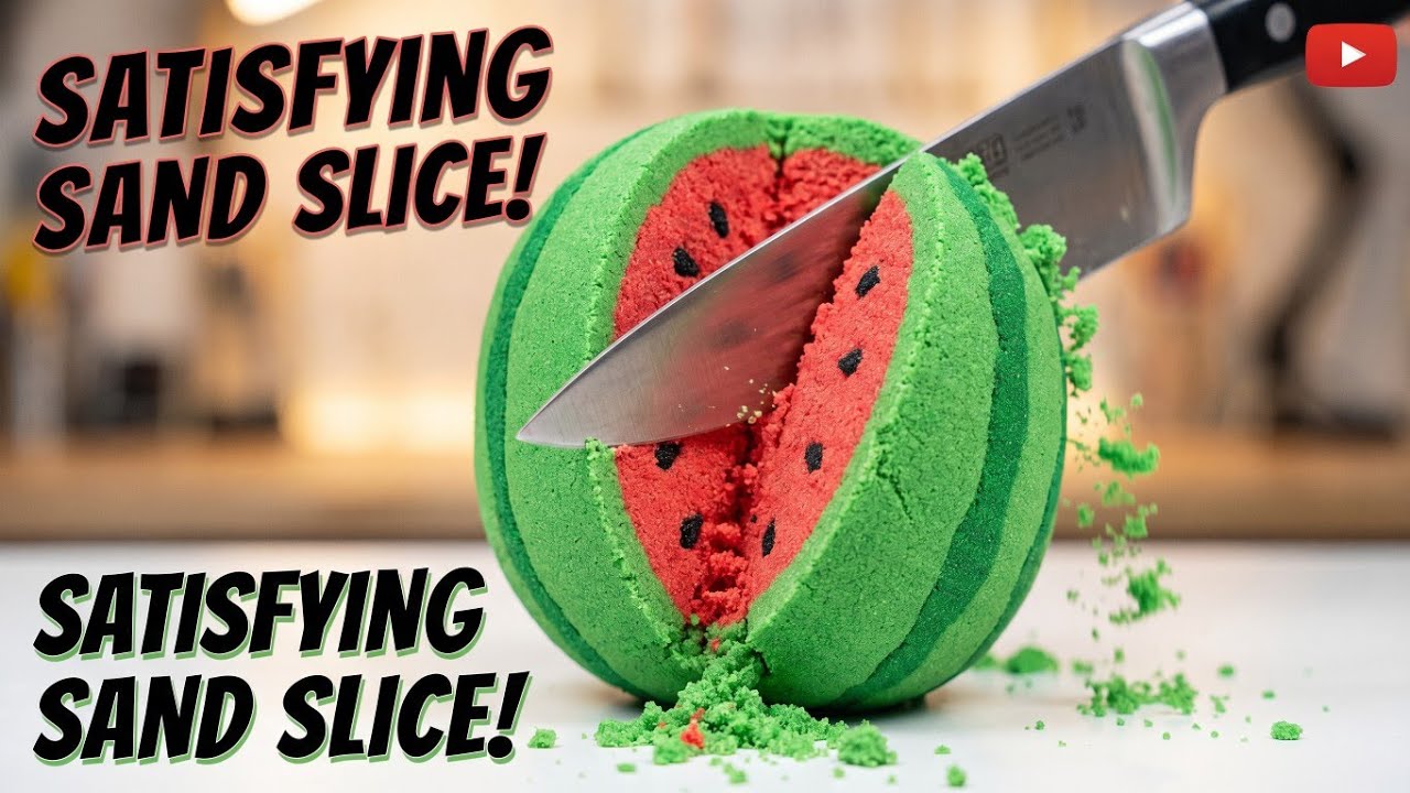 DIY Kinetic Sand Fruit Cutting ASMR 🍉 Watermelon, Banana & More | Satisfying Realistic Cuts