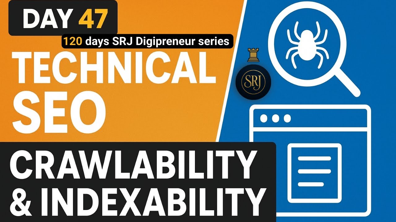 Day 47 | Technical SEO: An explanation of crawlability and indexability 🔍| #srjdigipreneur #seo
