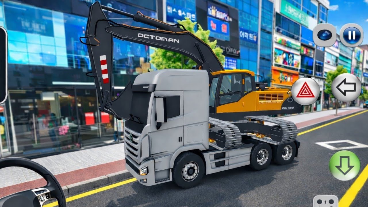 Excavator Loading on Truck in City 🏗️ | Truck Transport Simulator Gameplay
