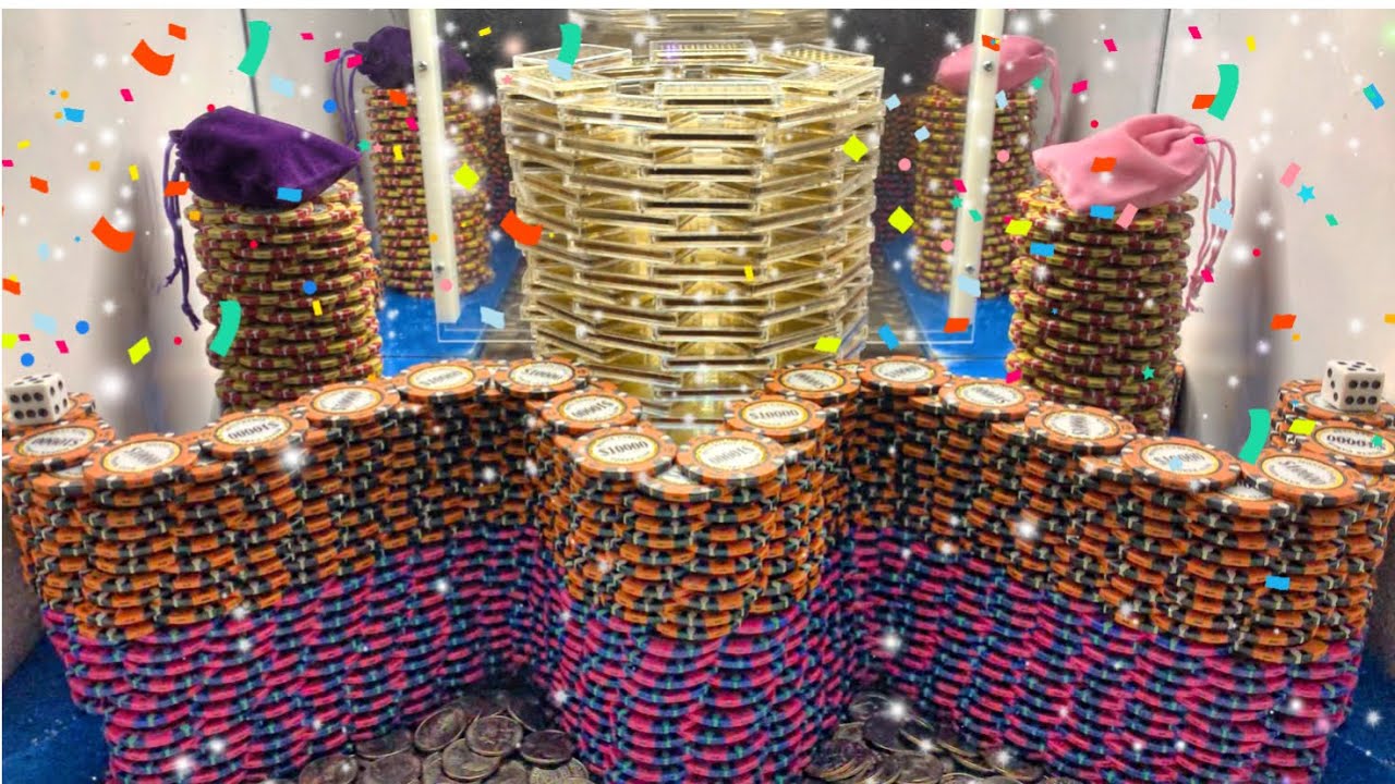 🟠GINORMOUS POKER CHIP WALL CRASH!!! HIGH RISK COIN PUSHER $4,000,000 BUY IN!!! (HUGE WIN)