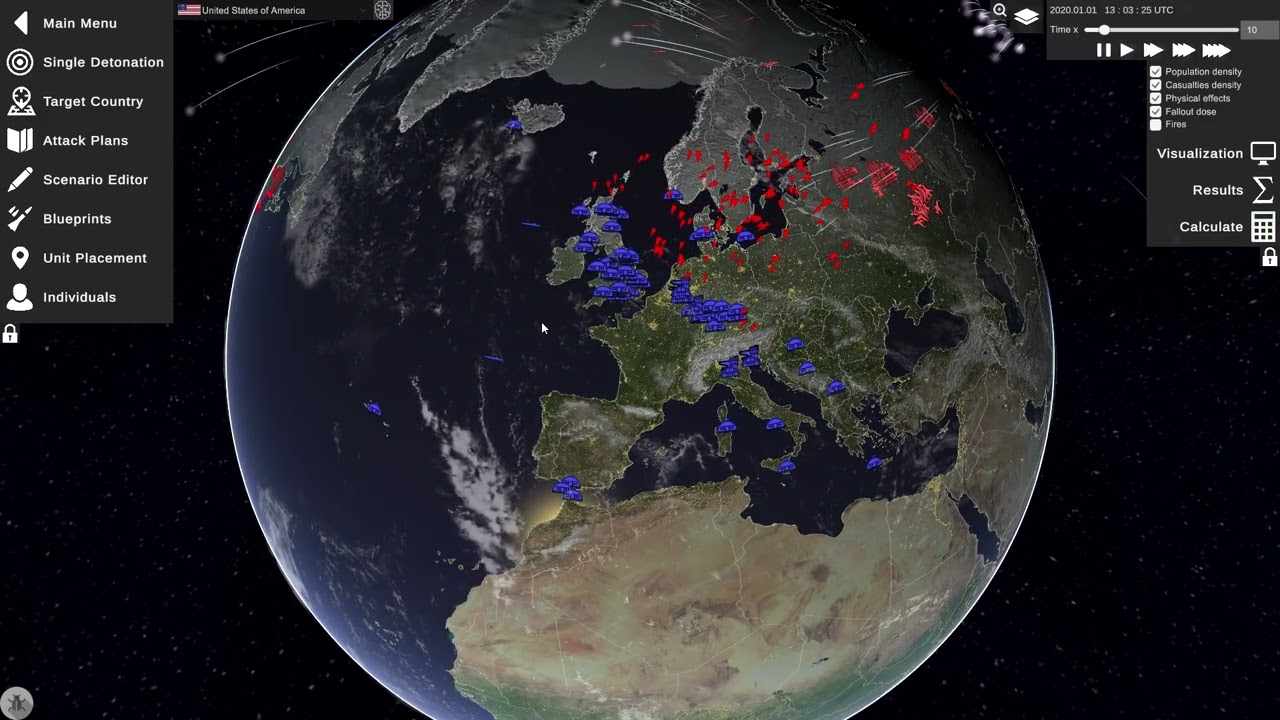 Nuclear War Simulator MAD scenario Between Russia and Nato