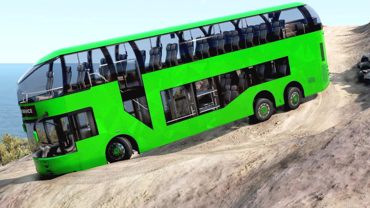 BeamNG Drive - Double Decker Capsule Bus on the Small Island USA