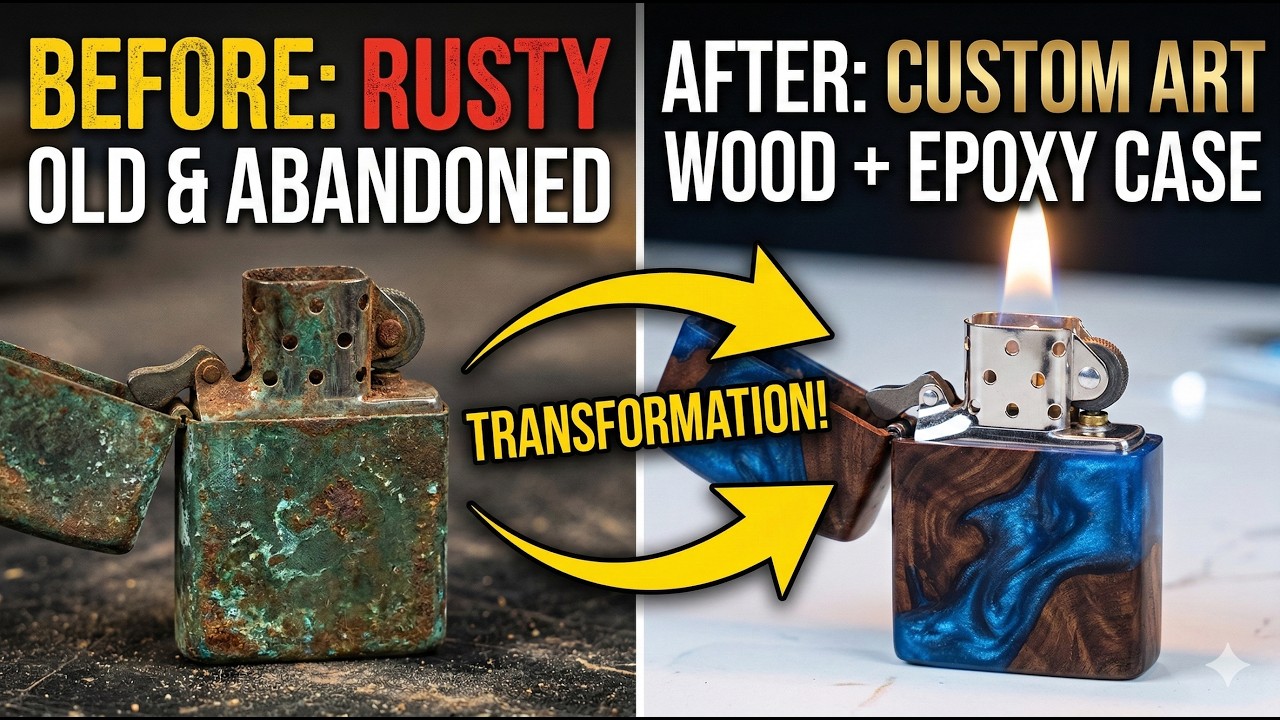 I Restored a RUSTY Zippo & Made a Custom Epoxy Resin Case !.