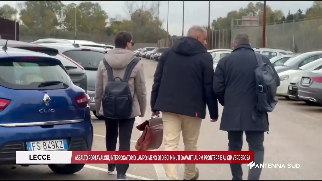 12 FEBBRAIO 2026   LECCE - ASSALTO PORTAVALORI: DURANO POCHI MINUTI GLI INTERROGATORI