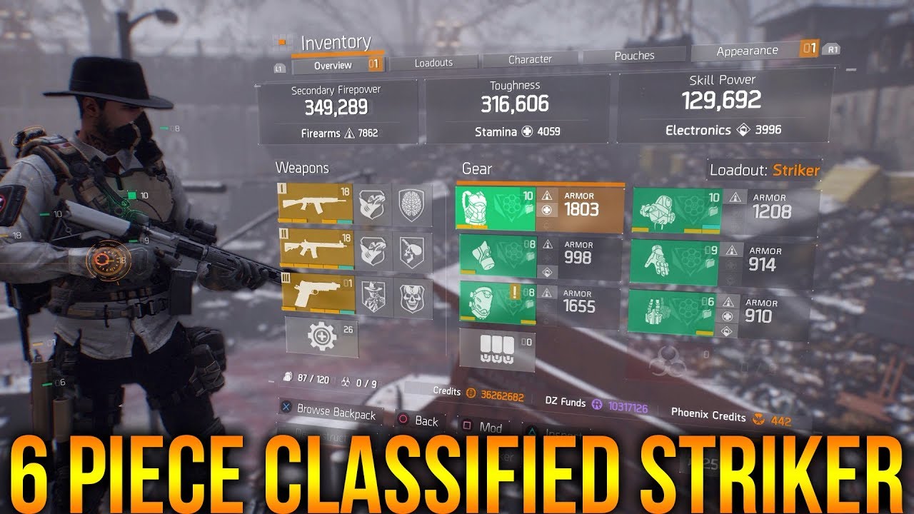 THE DIVISION 1.7 - 6 PIECE CLASSIFIED STRIKER  | SHOTGUN PVP BUILD |  BEST PVP BUILD