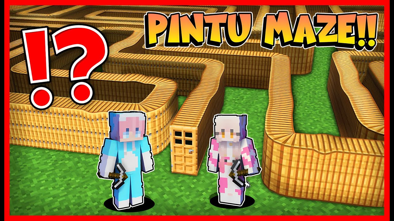 ATUN & MOMON MENEMUKAN PINTU PANJANG BERBENTUK MAZE YANG ANEH !! Feat @MOMON Minecraft