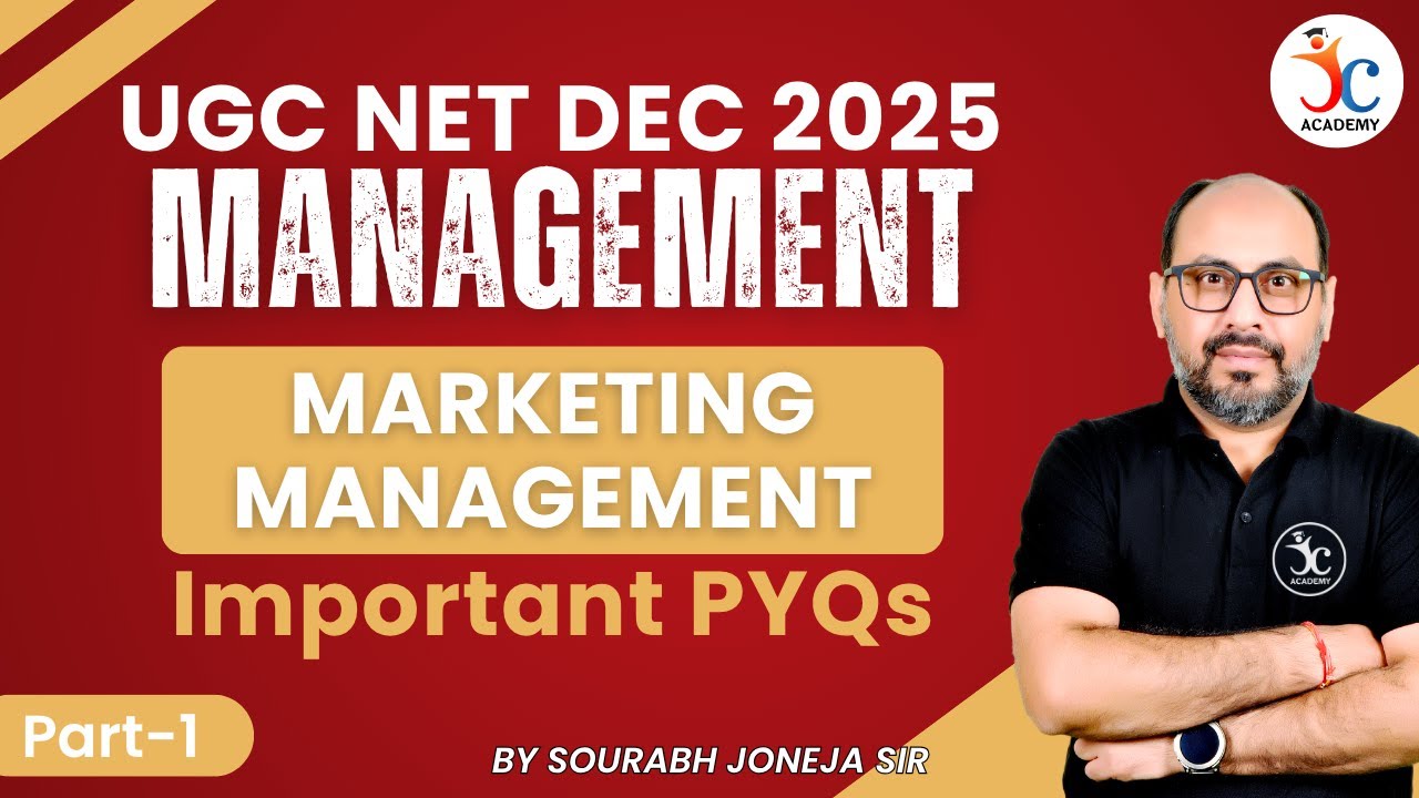 UGC NET Marketing Management PYQ | Part-1 | UGC NET Management Paper 2 Dec 2025 | Sourabh Joneja Sir
