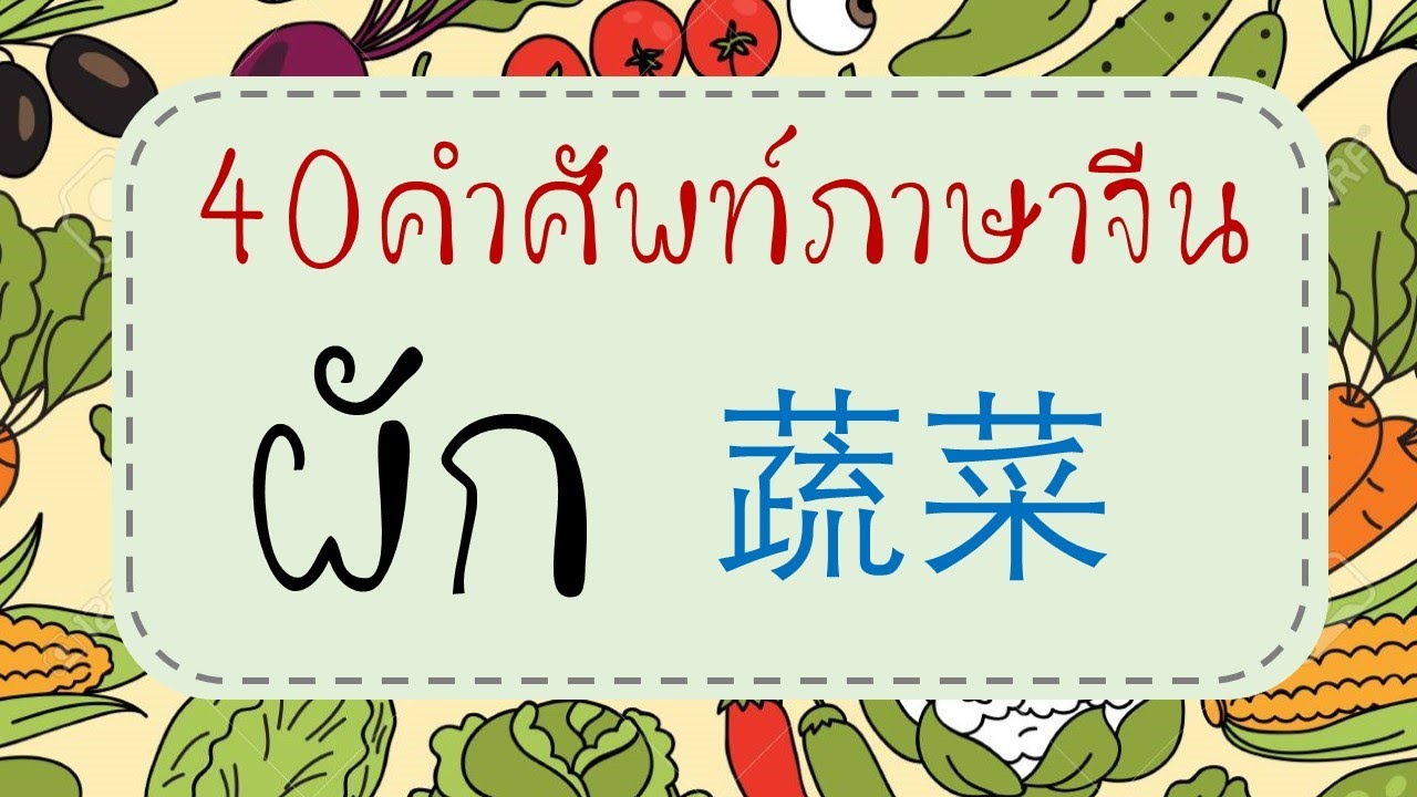 เรียนภาษาจีน 40คำศัพท์ ผัก 蔬菜