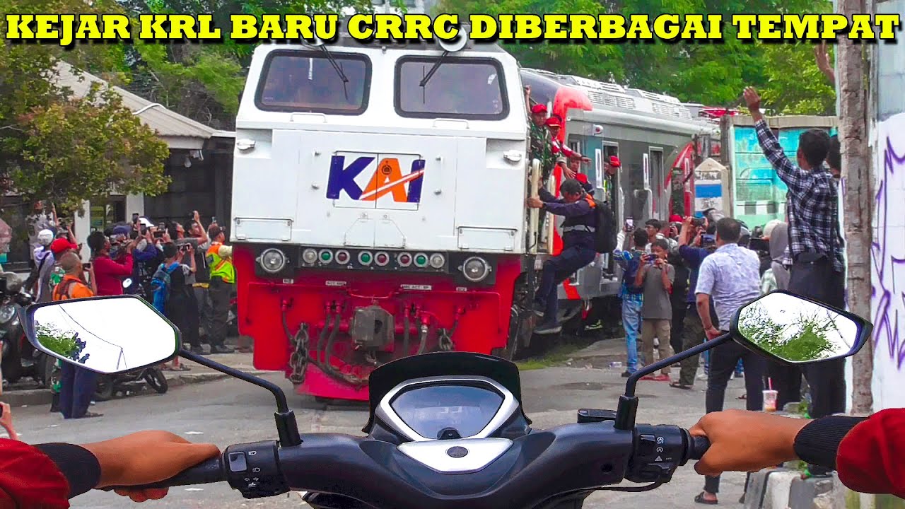 WOW !! MOTORIDE KEJAR Kereta BARU KRL CRRC Keluar Dari Tanjung Priok Pertama Kalinya !!